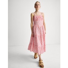 Marks & Spencer Saf Pamuklu Chili Desenli Maxi Elbise (6–16 Yaş)