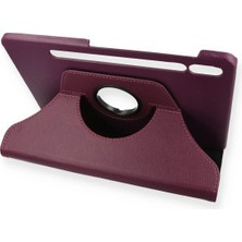 Verto Newface Samsung Galaxy T870 Tab S7 11 Kılıf 360 Tablet Deri Kılıf - Mürdüm