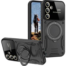 Verto Newface Samsung Galaxy S24 Fe Kılıf Joy Lens Standlı Kapak - Siyah