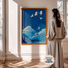 Persona Istanbul "artificial Collection" Gökyüzünde Süzülen Japon Turnaları - Ukiyo-E Tarzı Manzara Posteri (Çerçevesiz)