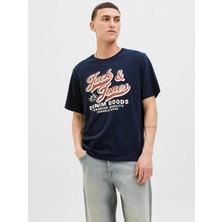 Jack & Jones Jjelogo Tee Ss O-Neck 2 Col Lacivert Erkek T-Shirt 12279535