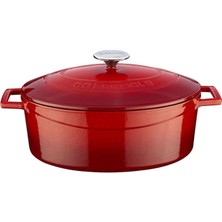 Hepta Collection Oval Döküm Tencere, 29 Cm, 4.67 L Hacim, Kırmızı