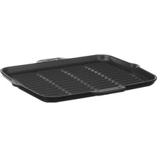 Hepta Collection Silikon Sapli Dokum Izgara Tava, 21X30 Cm, Kirmizi