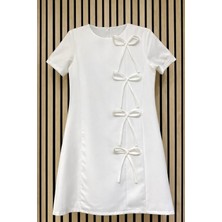 NerKids Kız Çocuk Fermuarlı Fiyonklu Elbise