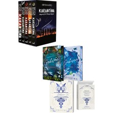İndigo Kitap Karantina Serisi Seti-5 Kitap Takım- Ciltli Kutulu ve Gökçen Iki Kitaplık Kutulu Set Ciltli Yan Boyalı
