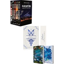 İndigo Kitap Karantina Serisi Seti-5 Kitap Takım- Ciltli Kutulu ve Gökçen Iki Kitaplık Kutulu Set Ciltli