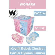 Wonara Premium Keyifli Bebek Cinsiyet Partisi Oylama Kutusu Misafirler Için 50 Kart Kız Mı Erkek Mi Oylama