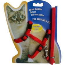 Hepta Collection Kedi Boyun Tasması ve Gezdirme Seti No: 118 Kırmızı
