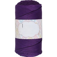 MiraLive Makrome Ipi 3mm Polyester Koyu Mor