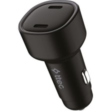 Hepta Collection Smartcharger Duo Pd 60W Araç Hızlı Şarj Aleti Usb-C+Usb-C Siyah