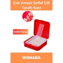 Wonara Özel Üretim Dayanıklı Kolay Kullanımlı Çıkarılabilir Şeffaf 60'lı Çok Amaçlı Çift Taraflı 5 Adet