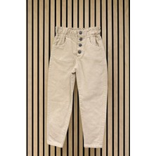 NerKids Kız Çocuk Düğmeli Keten Pantolon