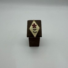 Mare Accessories Çiçek Motifli Baklava Form Gold Kaplama Statement Yüzük