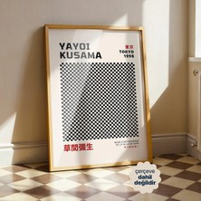 Persona Istanbul Yayoi Kusama "tokyo 1998" - Siyah Beyaz Damalı Desen Modern Sanat Posteri (Çerçevesiz)