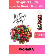 Wonara Özel Üretim Sevgililer Günü Renkli Kuru Gül Çiçek Dekoru Şık ve Kokulu Dekoratif Masa Konsepti