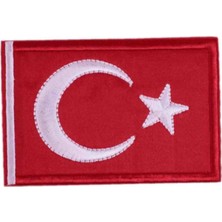 Pazarcan Aplike Ütü Ile Yapışan Türk Bayrağı Dikdörtgen Arma 6x4 cm