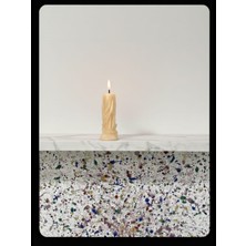 El Yapımı Dantel Sütun Desenli Doğal Baton Mum