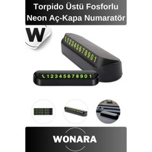 Wonara Kolay Kullanım Fosforlu Neon Araç Içi Telefon Numarası Kartı Park Için Aç-Kapa Oto Cam Numaratör