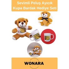 Wonara Özel Üretim Doğum Günü Hediye Seti - Happy Birthday Kupa ve Peluş Ayıcık Tasarımı