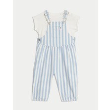 Marks & Spencer 2’li Saf Pamuk Çizgili Tulum (0–3 Yaş)