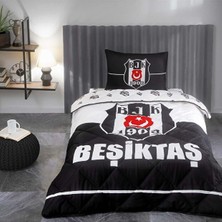 Hepta Collection Lisanslı Beşiktaş Logo Düz Pamuk Uyku Seti, Çok Renkli, Tek Kişilik