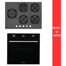 Eminçelik ve Afm Tech Markalı /fethy-05 Turbolu Dijital 2'li Siyah Ankastre Set (22 385 WOK+FM7700)