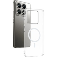 Alan Tech 14T Pro Kamera Korumalı M-Safe Şarj Özellikli Şeffaf Zore London Silikon Kapak - Şeffaf