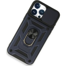 Pazarcan Iphone 15 Kılıf Pars Lens Yüzüklü Silikon - Lacivert