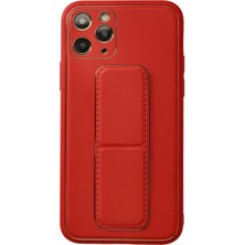 Pazarcan Iphone 11 Kılıf Coco Deri Standlı Kapak - Kırmızı
