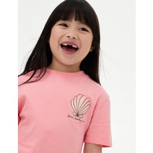 Marks & Spencer ​saf Pamuklu Deniz Kabuğu Yazılı T-Shirt (2–8 Yaş)​