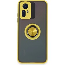 Pazarcan Redmi Note 12S Kılıf Montreal Yüzüklü Silikon Kapak - Sarı