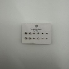 Mare Accessories Stainless Steel Çoklu Boy Top Detaylı Küpe Seti
