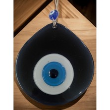 Pazarcan Nazar Boncuklu Siyah Renk Nazar Boncuklu Damla Desen El Yapımı Duvar Süsü