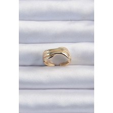 Pazarcan Pirinç Altın Renk Kıvrımlı Ayarlanabilir Yüzük - TJ-BYK3291