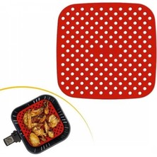 MiraLive Renkli Isıya Dayanıklı Yıkanılabilir Silikon Fırın ve Airfryer Kare Pişirme Matı 21,5 cm
