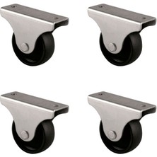 Pazarcan Furç Sabit Teker - 38MM - Siyah HKS229 - 4 Adet