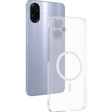 Alan Tech Galaxy A07 Kamera Korumalı M-Safe Şarj Özellikli Şeffaf Zore London Silikon Kapak - Şeffaf