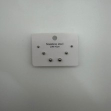 Mare Accessories Stainless Steel Minimal Top Detaylı Küpe Seti