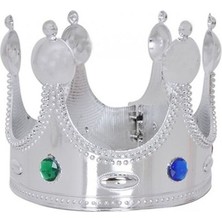Pazarcan Plastik Kral Tacı Gümüş Renk Çocuk Boy 45 cm