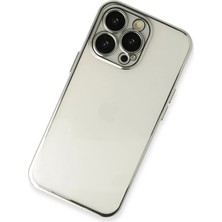 Pazarcan Iphone 14 Kılıf Lensli Silikon - Gümüş