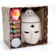 Norino Seramik Buda Büstü Buhurdanlık Seti