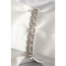 Nehir Pirinç Mix Renk Zirkon Taşlı Zincir Model Vıp Seri Kadın Bileklik