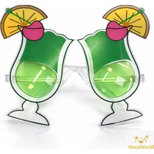 Butik Bfs Kokteyl Bardak Parti Gözlüğü Yeşil Renk