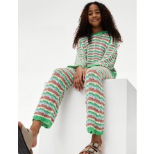 Marks & Spencer Pamuk Karışımlı Şeritli Kroşe Pantolon (6–16 Yaş)