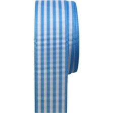 MiraLive Tafta Çizgi Desen Kurdele 25 mm Mavi 5 Metre