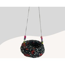 Hepta Collection Muhabbet Kuşları Için Hamak Salıncak Siyah-Beyaz-Kırmızı 7cm