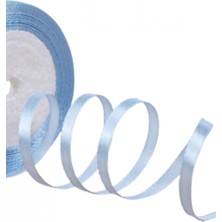 MiraLive Saten Kurdele 6 mm Bebe Mavisi 1 Metre