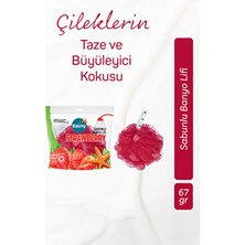 Balmy Naturel Çilek Sabunlu Banyo Lifi Kırmızı Renkli Yumuşak Malzeme ile Keyifli Banyo Deneyimi