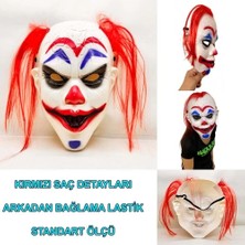 Costurera Kızıl Saçlı Joker Palyaço Maskesi