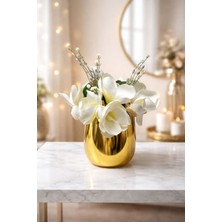 Maviessa Gold Ceviz Vazo Manolya Çiçeği